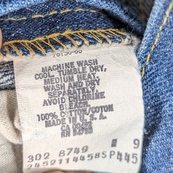 Lee Jeans 26x36 High Rise Straight Leg Denim Pants Made in USA 100% Cotton 90s - Picture 3 of 6